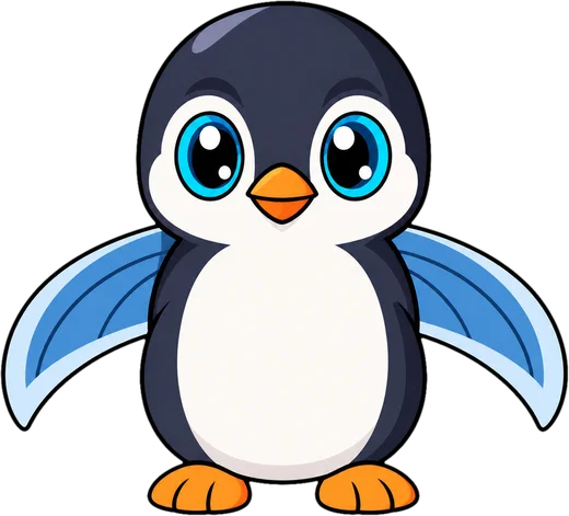 Glidepen, a penguin creature with flying fish fins