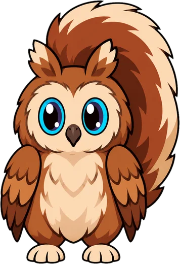 Hootail, an owl and squirrel creature