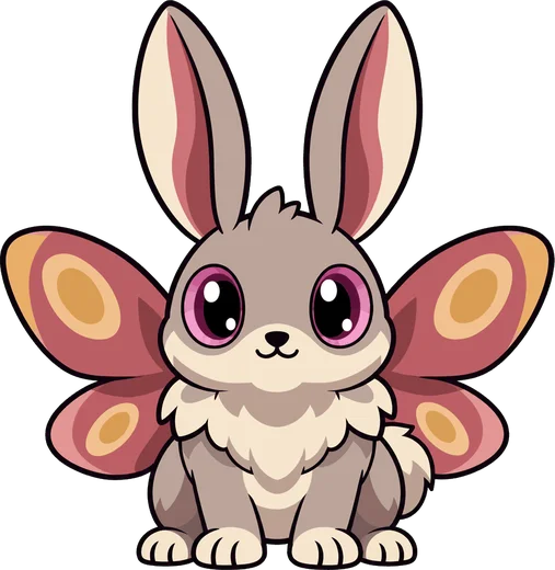 Rabbit-Moth, a rabbit and moth creature